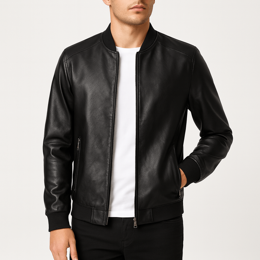 Leather Bomber Jacket