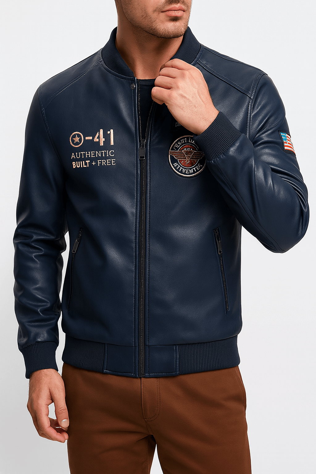 Leather Patch Jacket