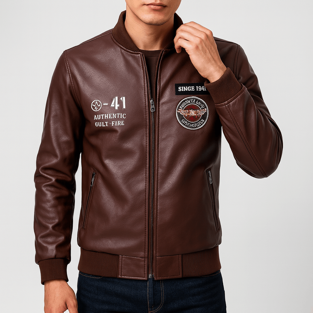Leather Patch Jacket