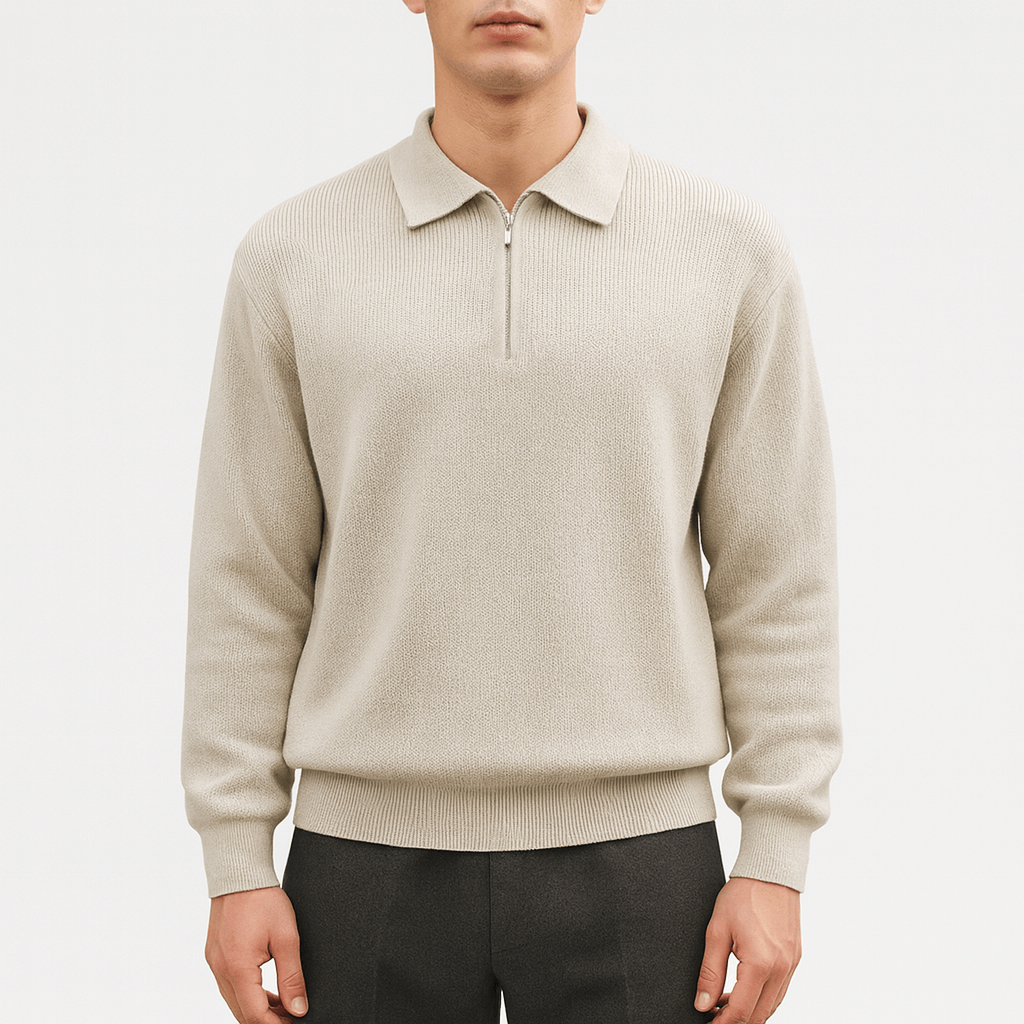 Polo Sweater with Zipper