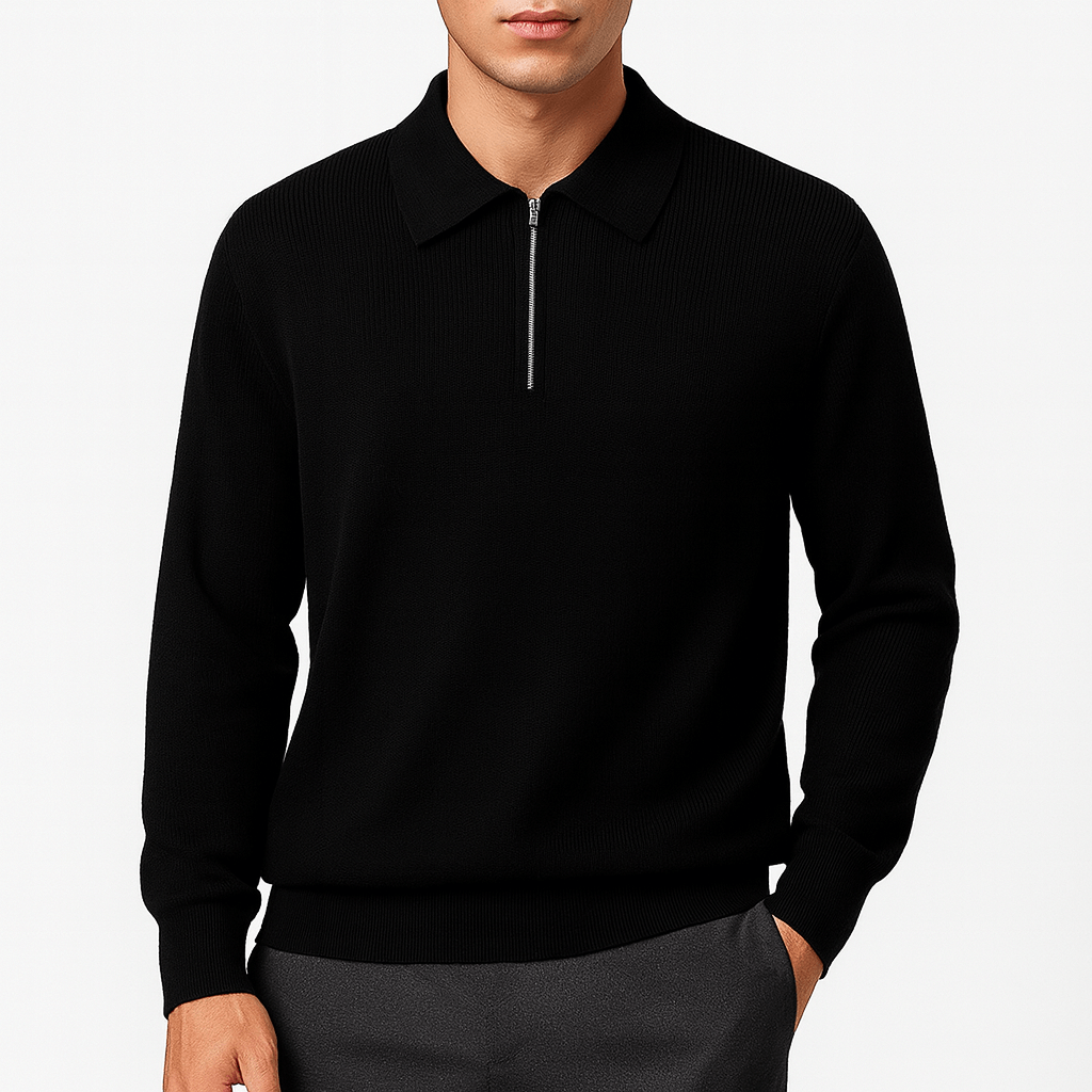 Polo Sweater with Zipper