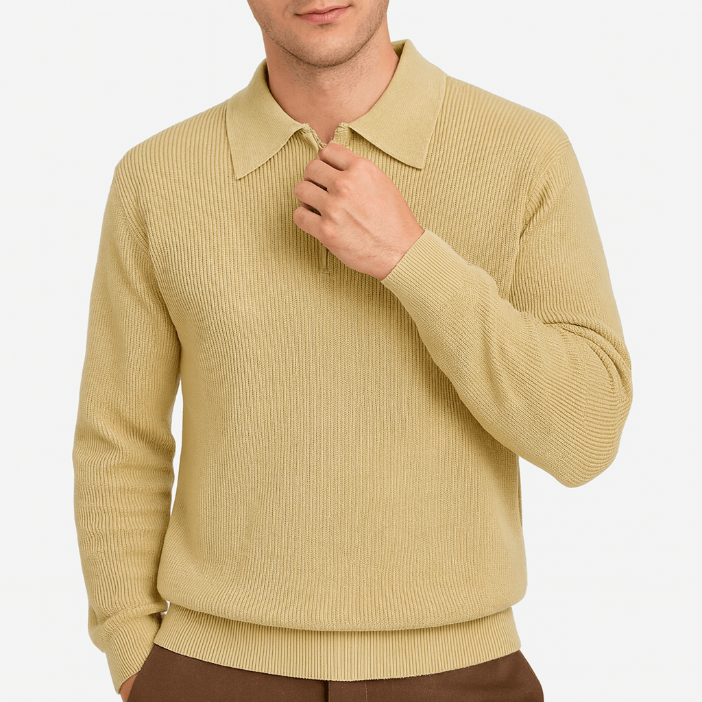 Polo Sweater with Zipper