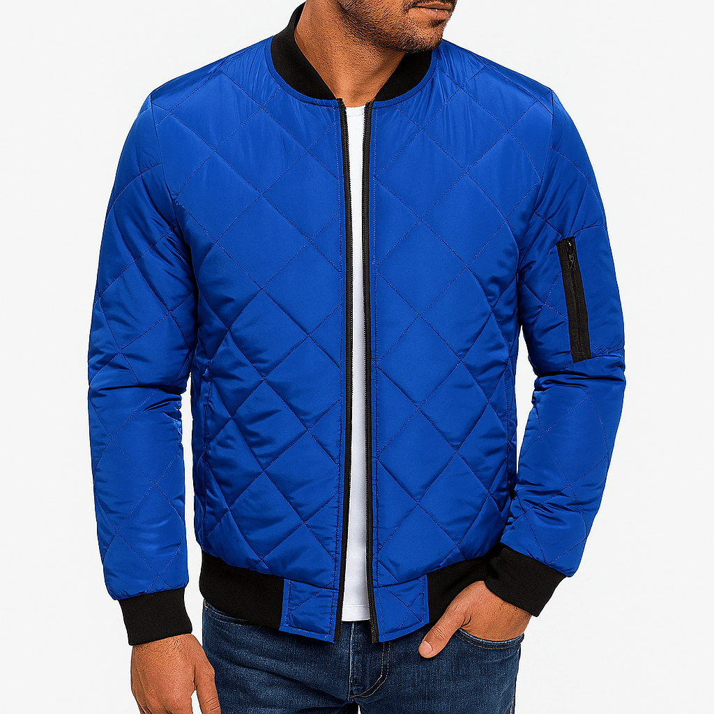 Quilted Diamond Bomber Jacket