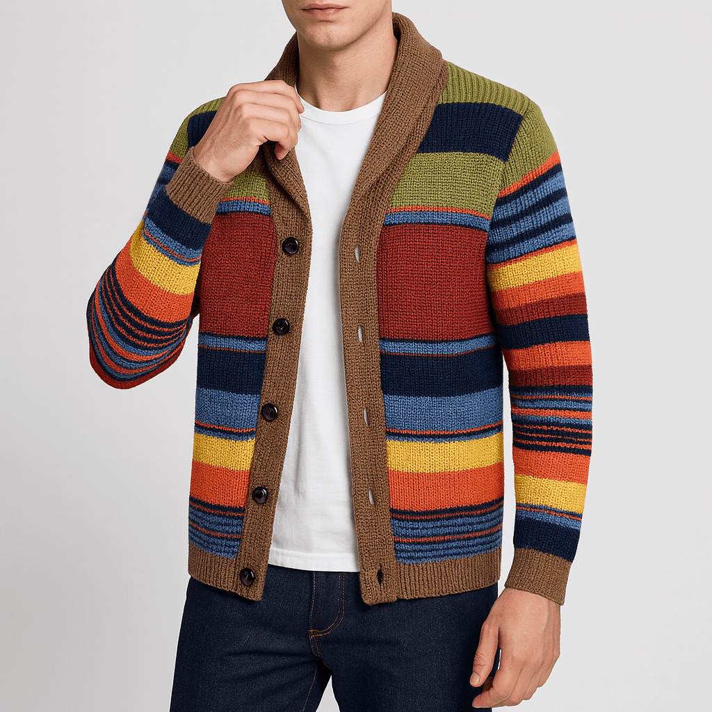 Retro Striped Cardigan