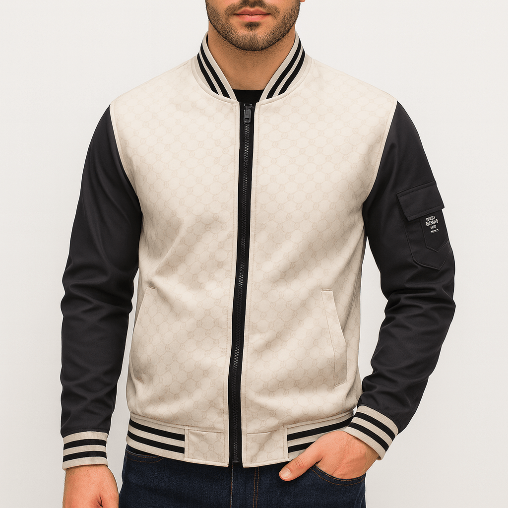 Ribbed Trim Bomber