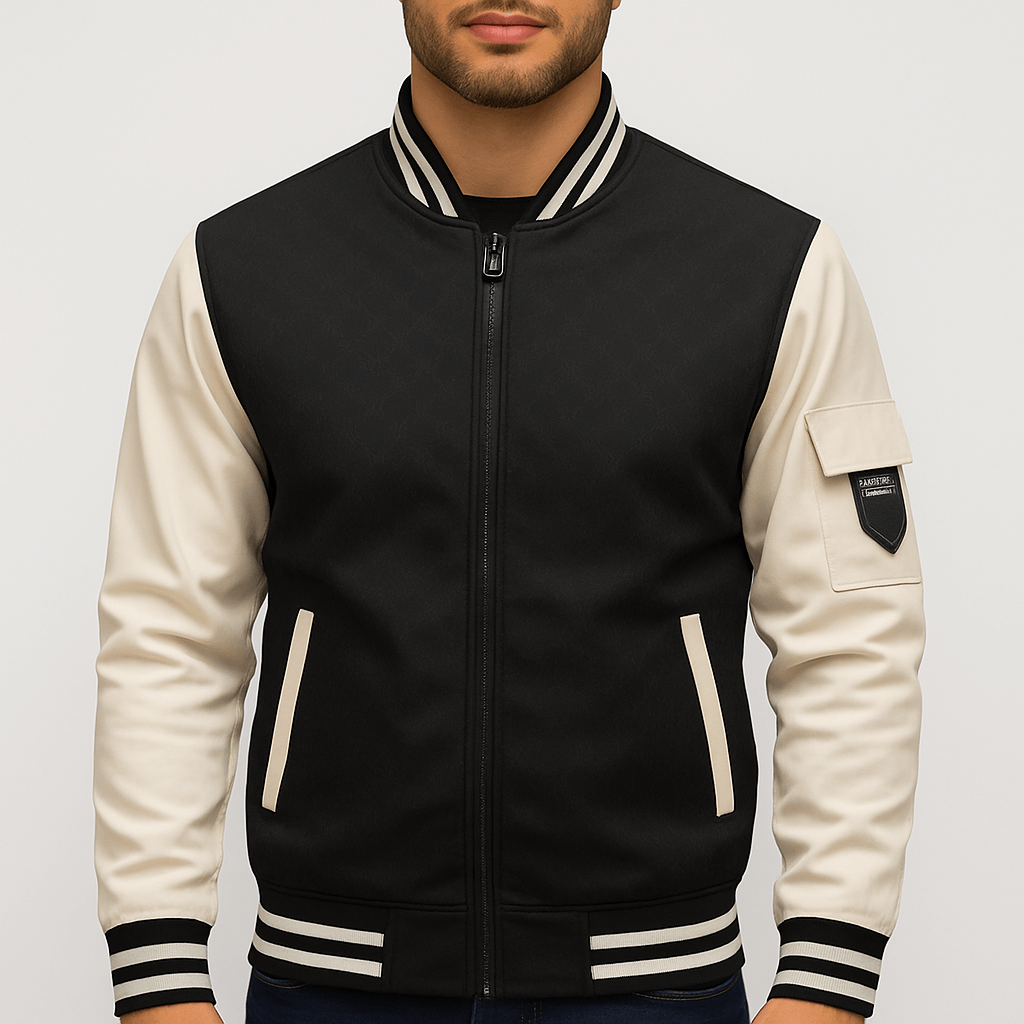 Ribbed Trim Bomber