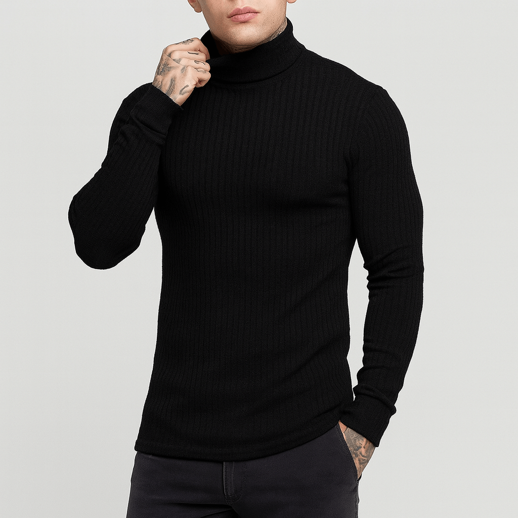 Ribbed Turtleneck Sweater