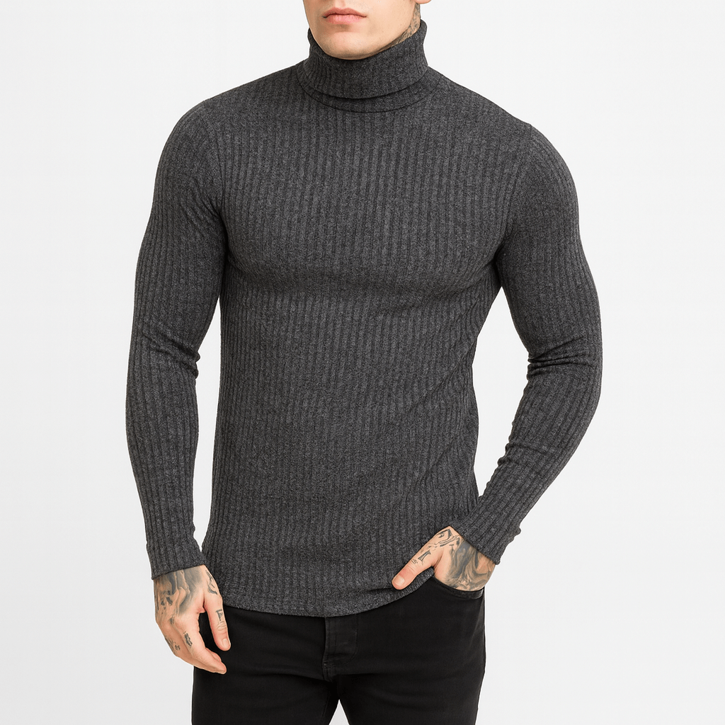 Ribbed Turtleneck Sweater