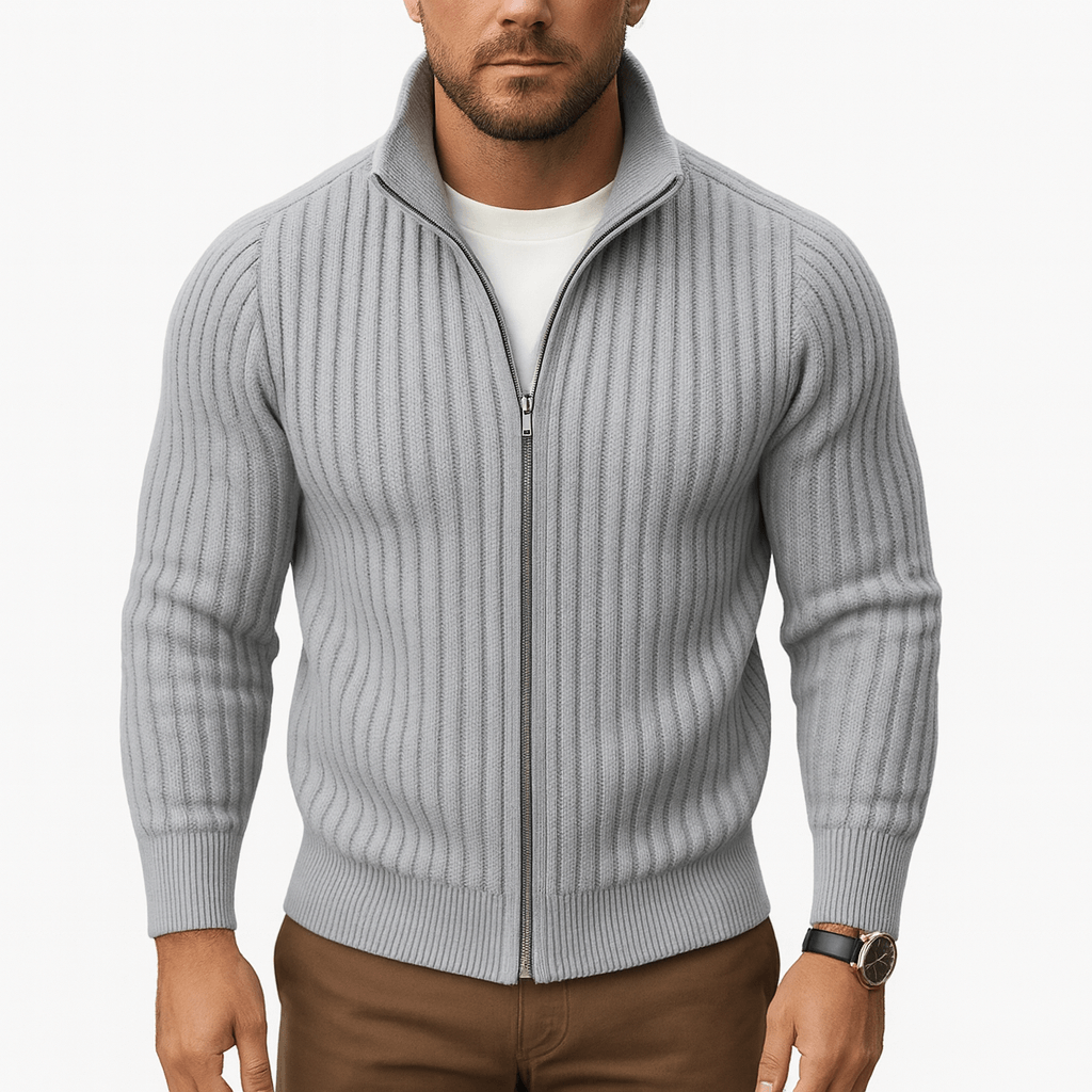 Ribbed Zip Cardigan