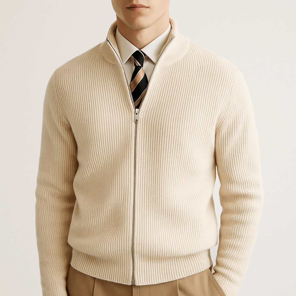 Slim Fit Zip Cardigan
