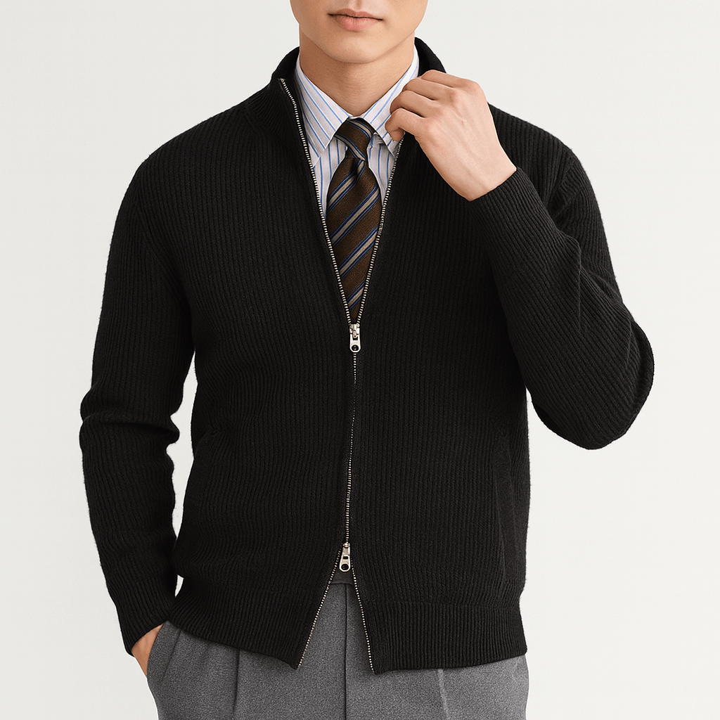 Slim Fit Zip Cardigan