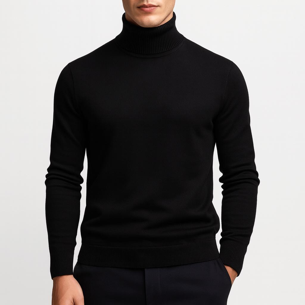 Solid Turtleneck Sweater