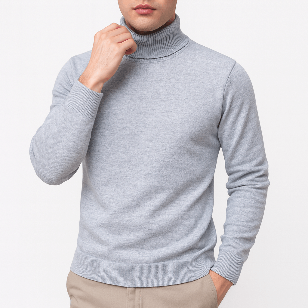 Solid Turtleneck Sweater