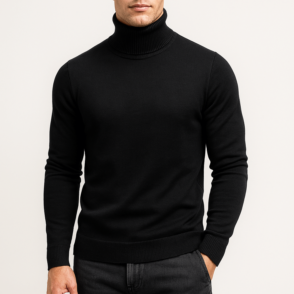 Solid Turtleneck Sweater