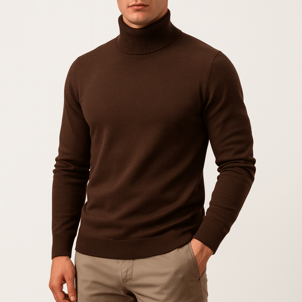 Solid Turtleneck Sweater