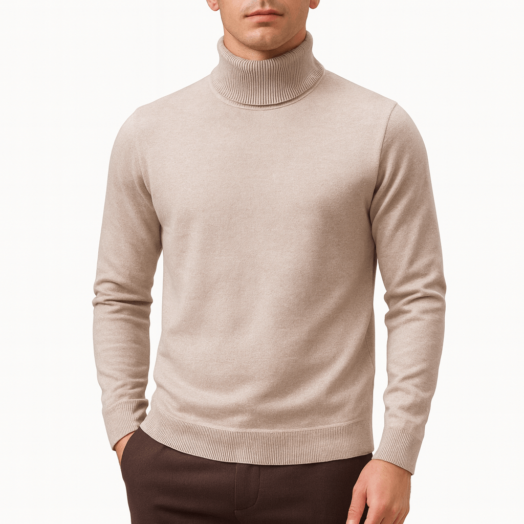 Solid Turtleneck Sweater