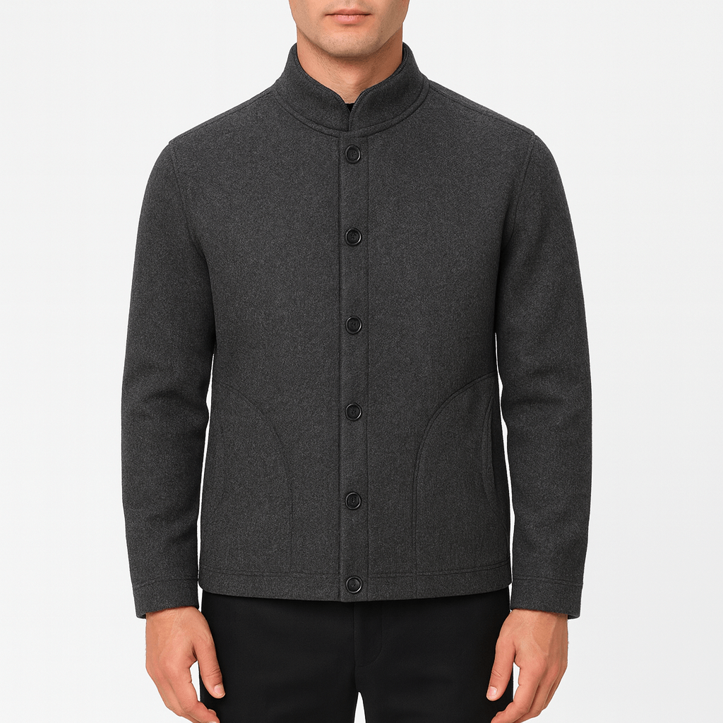 Stand Collar Button Cardigan