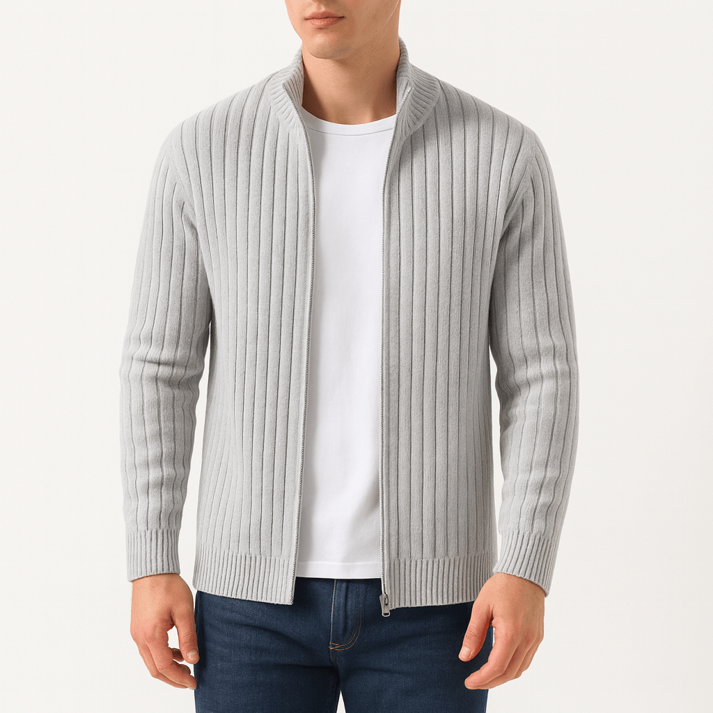 Striped Zip Cardigan