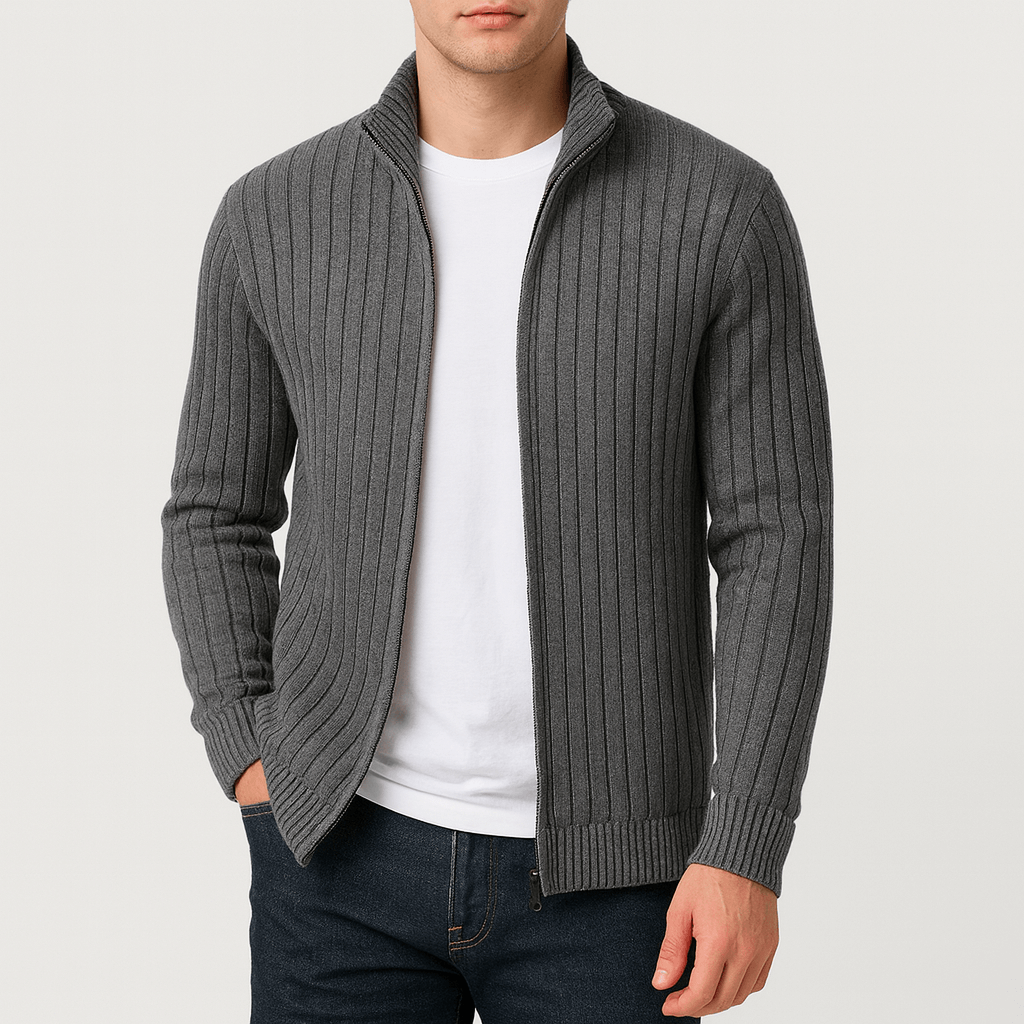 Striped Zip Cardigan