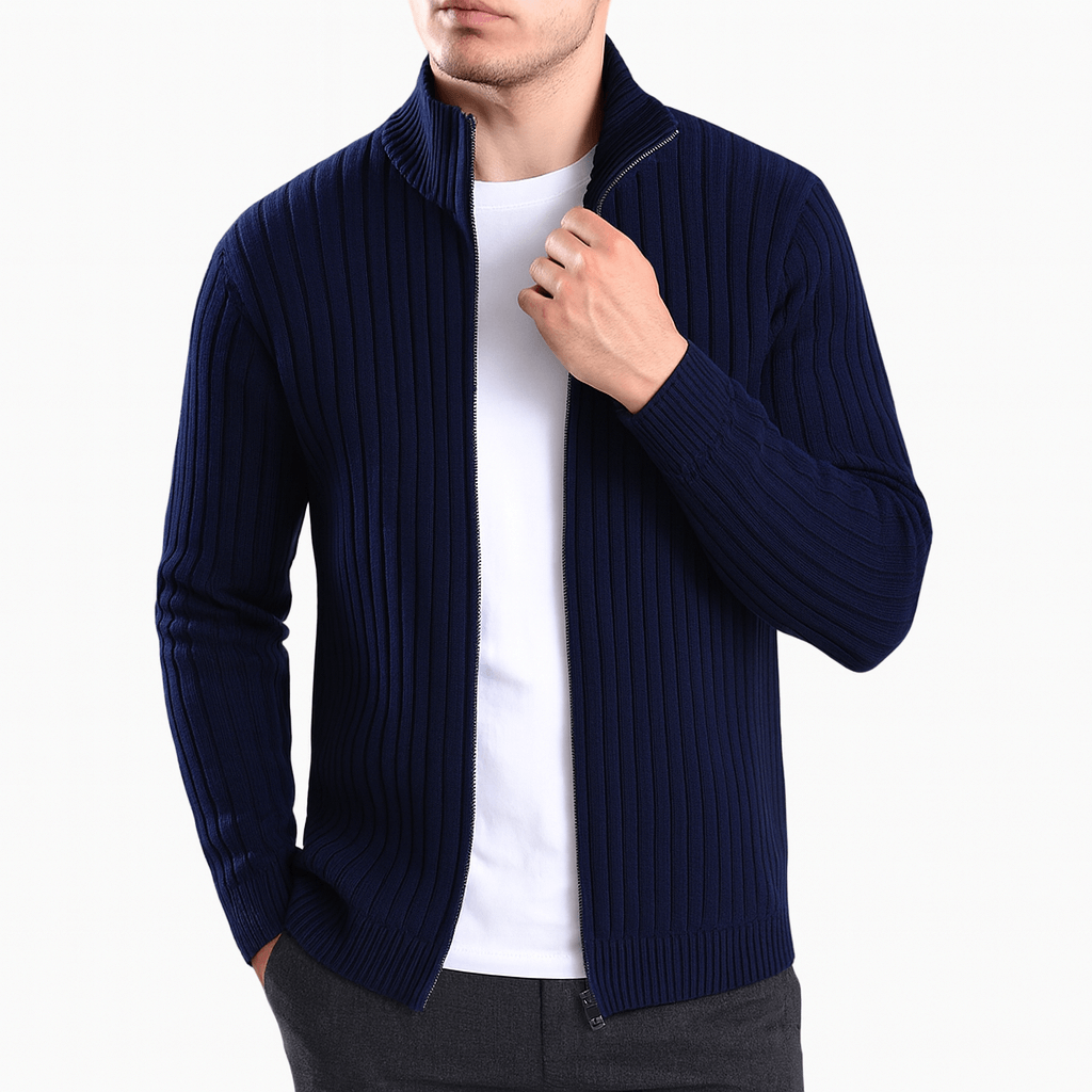 Striped Zip Cardigan
