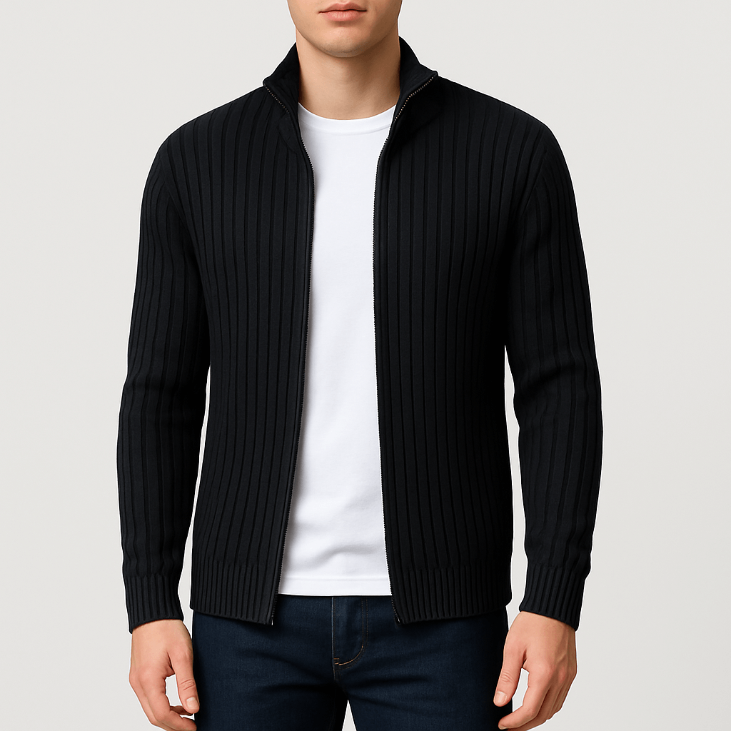 Striped Zip Cardigan
