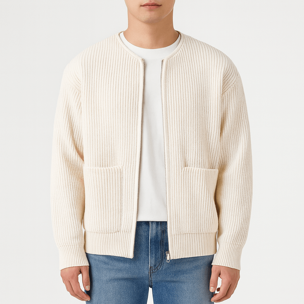 Trendy Knitted Zip Cardigan