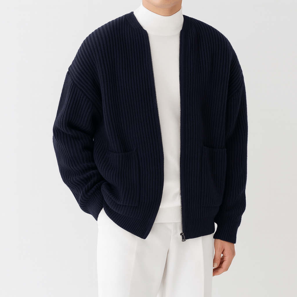 Trendy Knitted Zip Cardigan