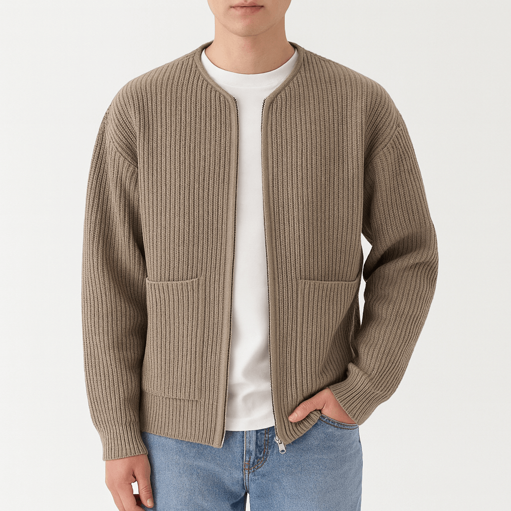 Trendy Knitted Zip Cardigan
