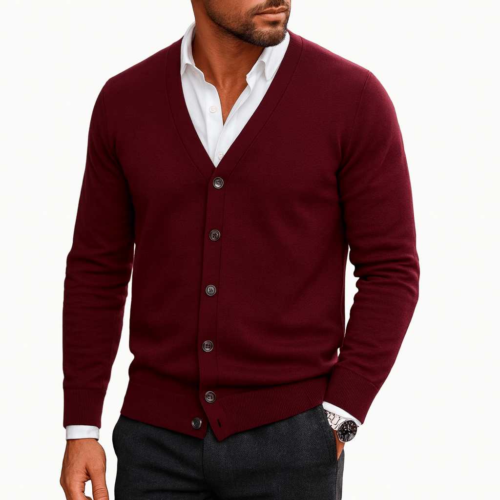 V-Neck Button Cardigan