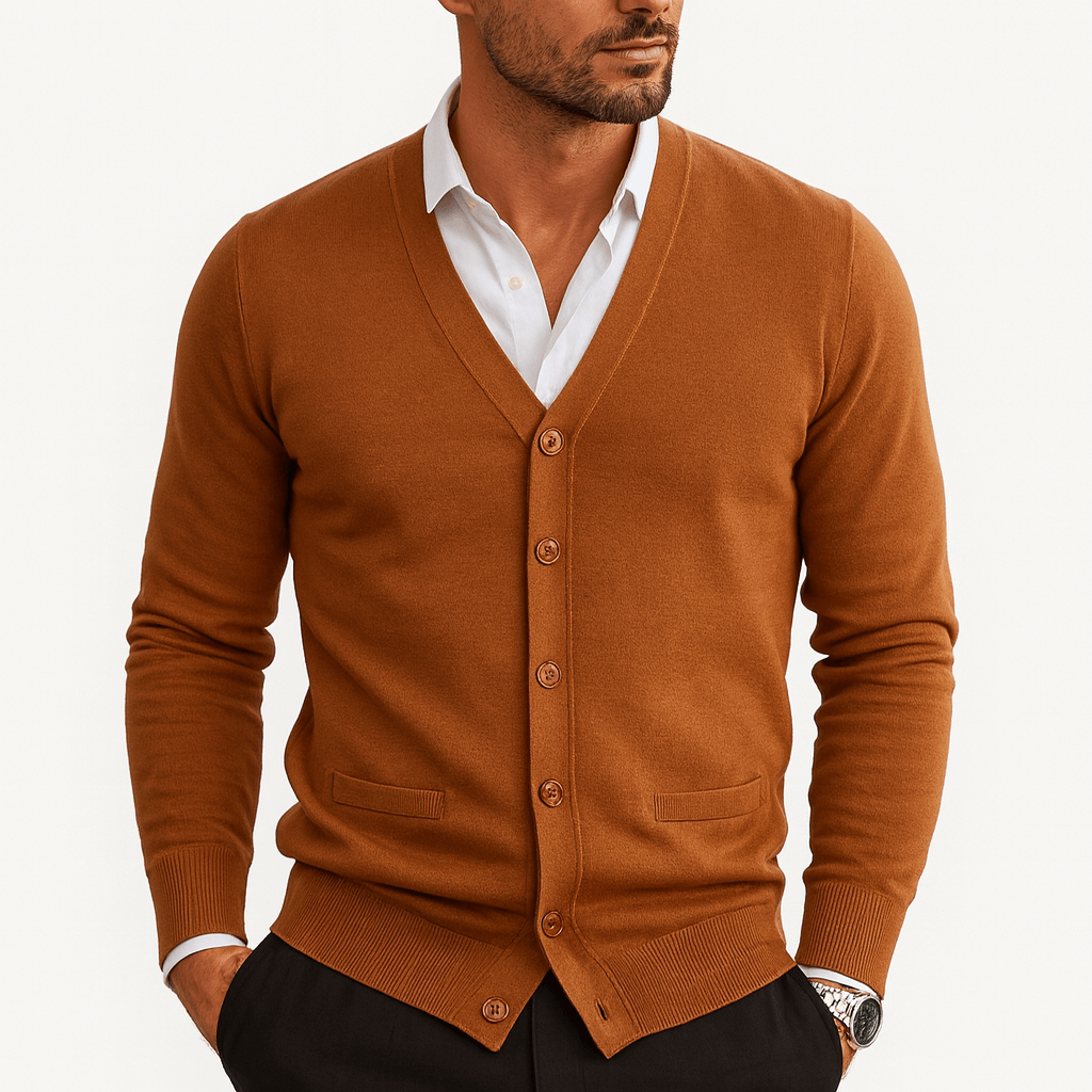V-Neck Button Cardigan
