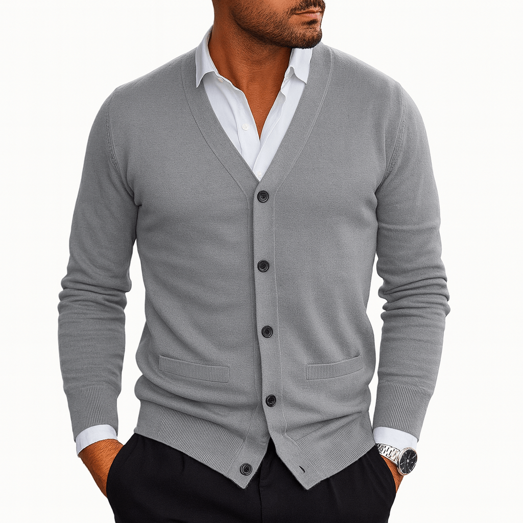 V-Neck Button Cardigan