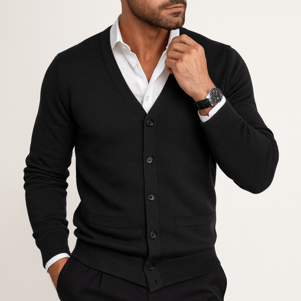 V-Neck Button Cardigan