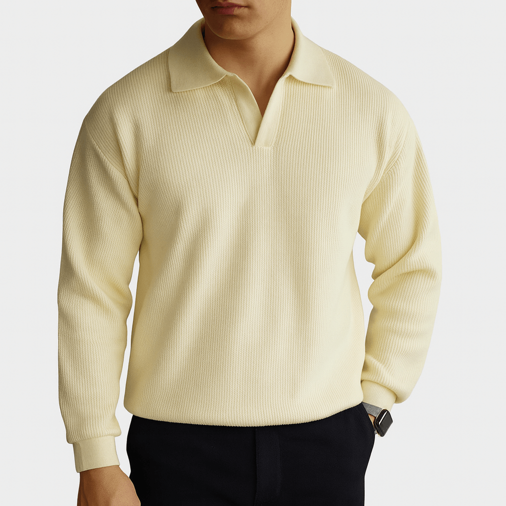 Waffle Knit Polo Jumper