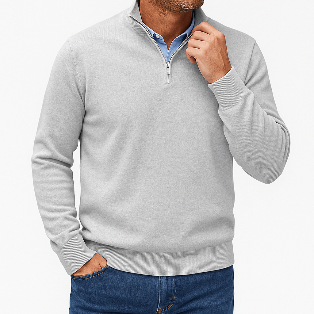 Zip Collar Knit Sweater