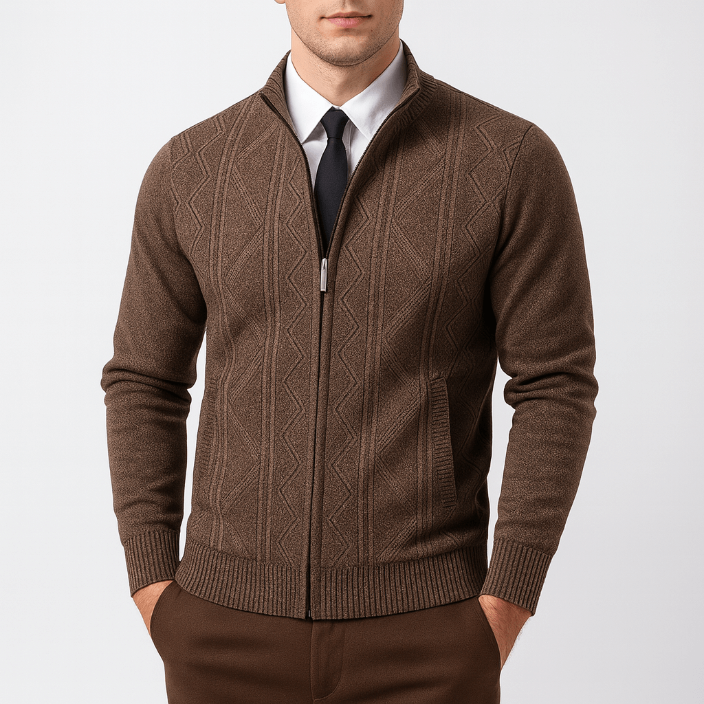 Zip-Up Cardigan Sweater