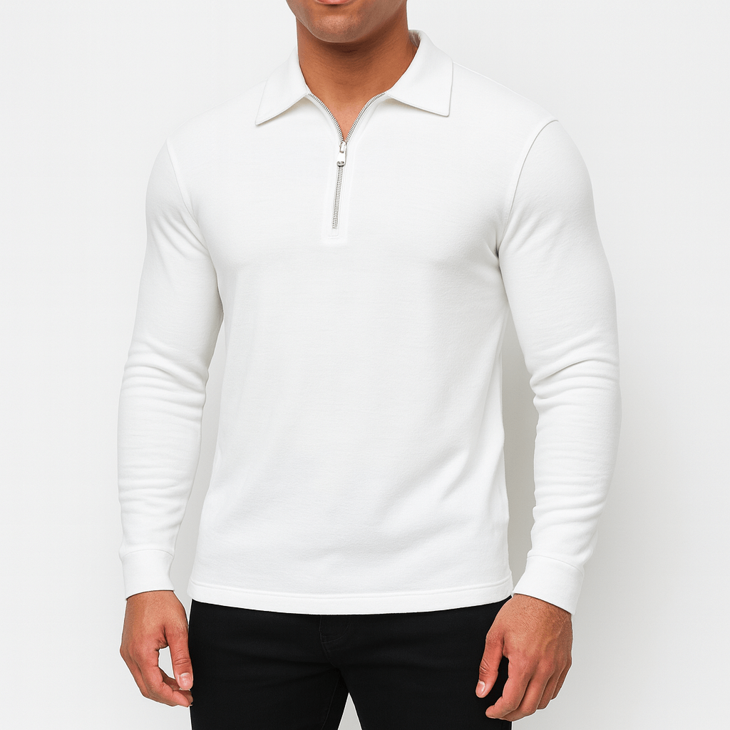Zipper Polo Sweater