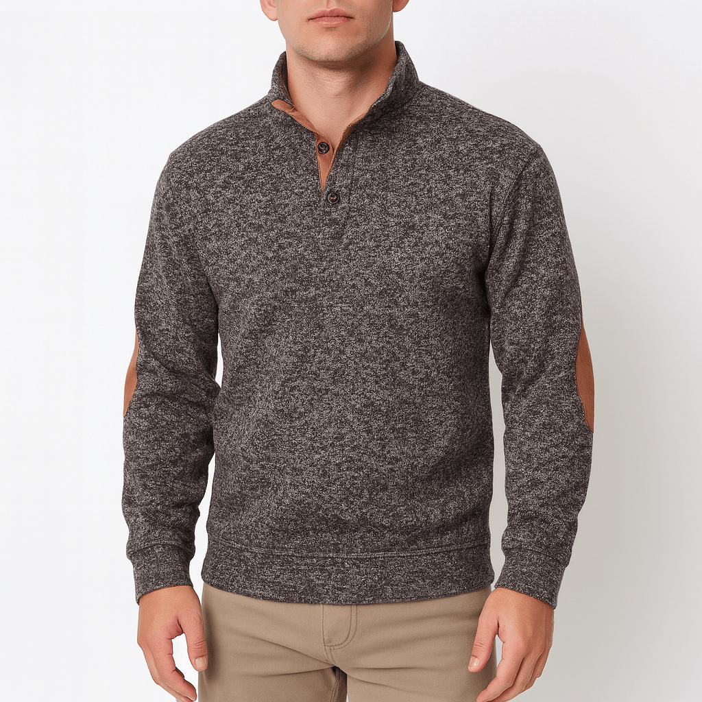 Men’s Stand Collar Knit Sweatshirt