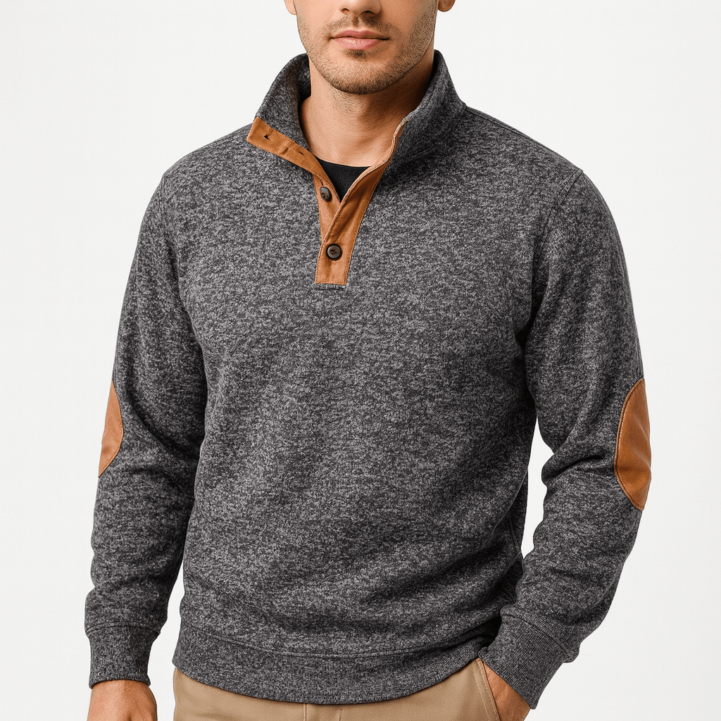Men’s Stand Collar Knit Sweatshirt