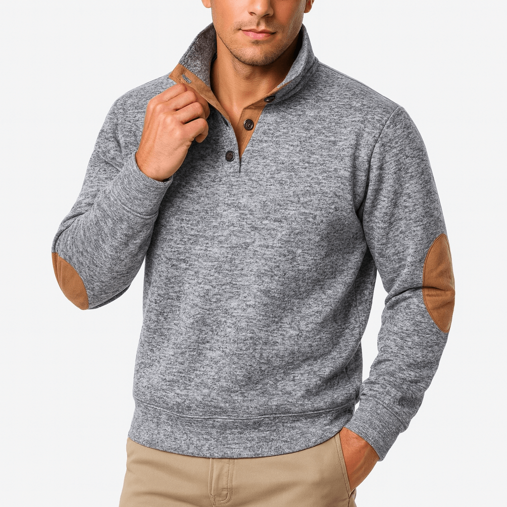 Men’s Stand Collar Knit Sweatshirt