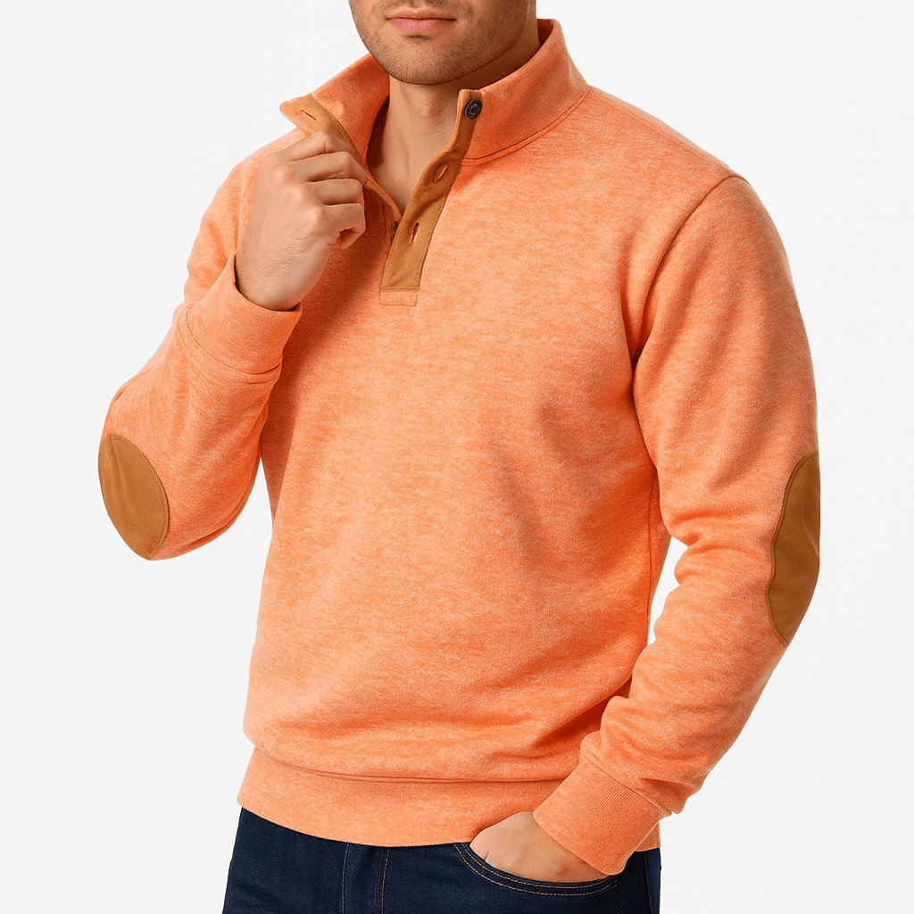 Men’s Stand Collar Knit Sweatshirt