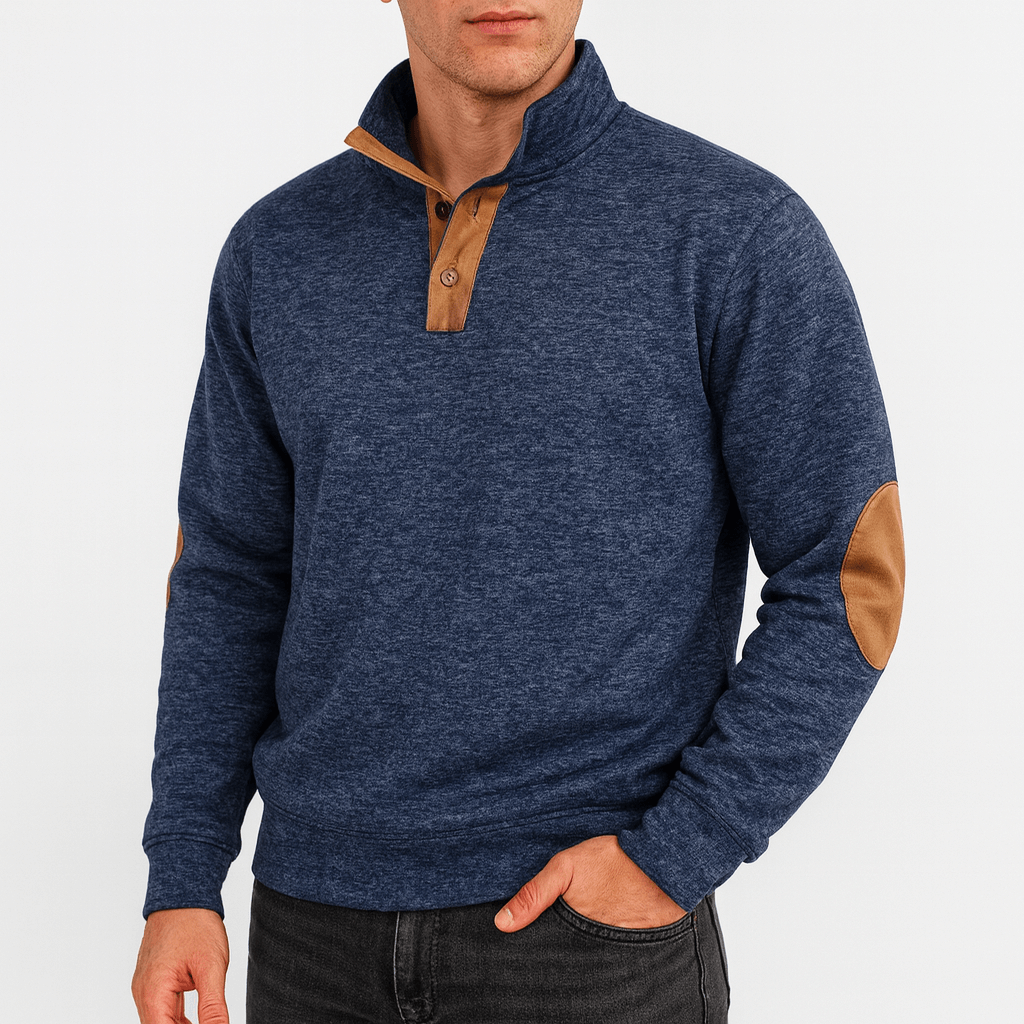 Men’s Stand Collar Knit Sweatshirt