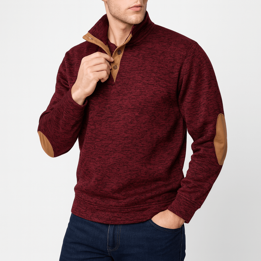 Men’s Stand Collar Knit Sweatshirt
