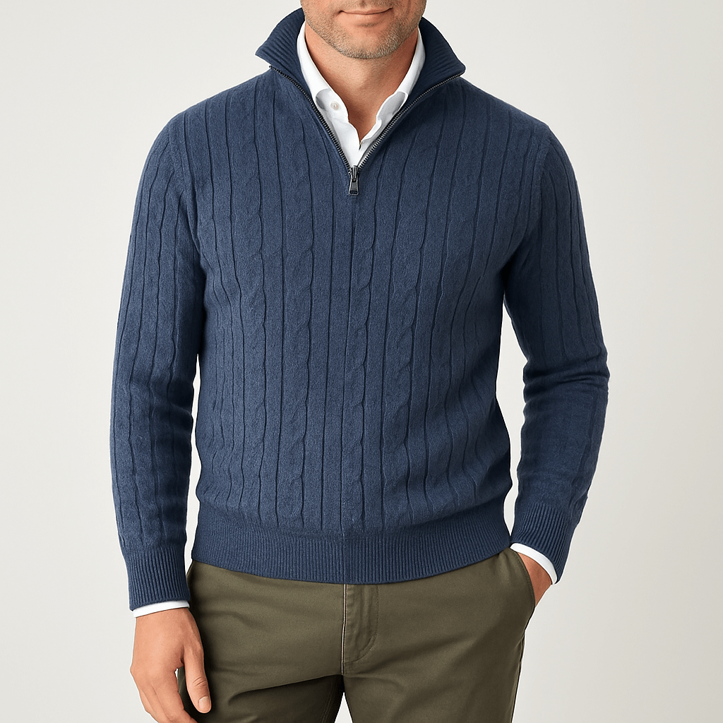 Men’s Cable Knit Turtleneck Pullover