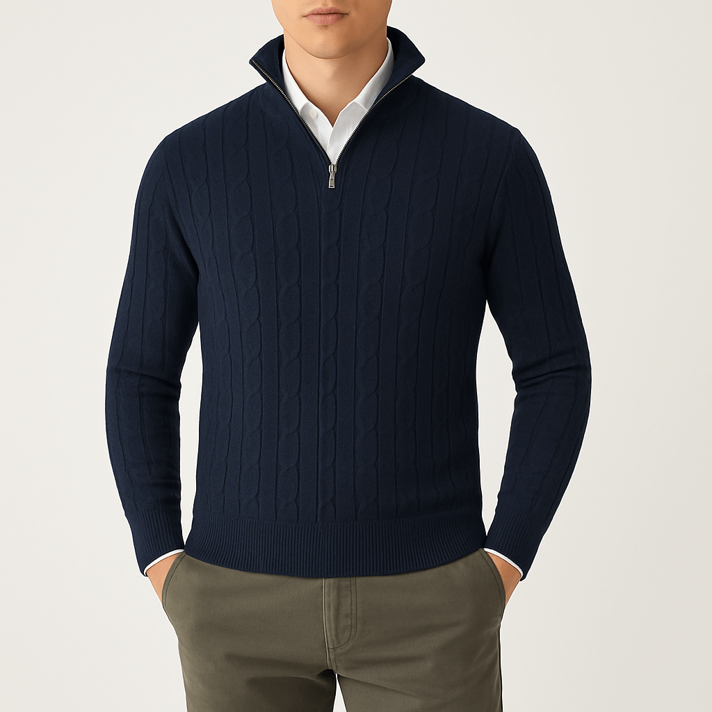 Men’s Cable Knit Turtleneck Pullover
