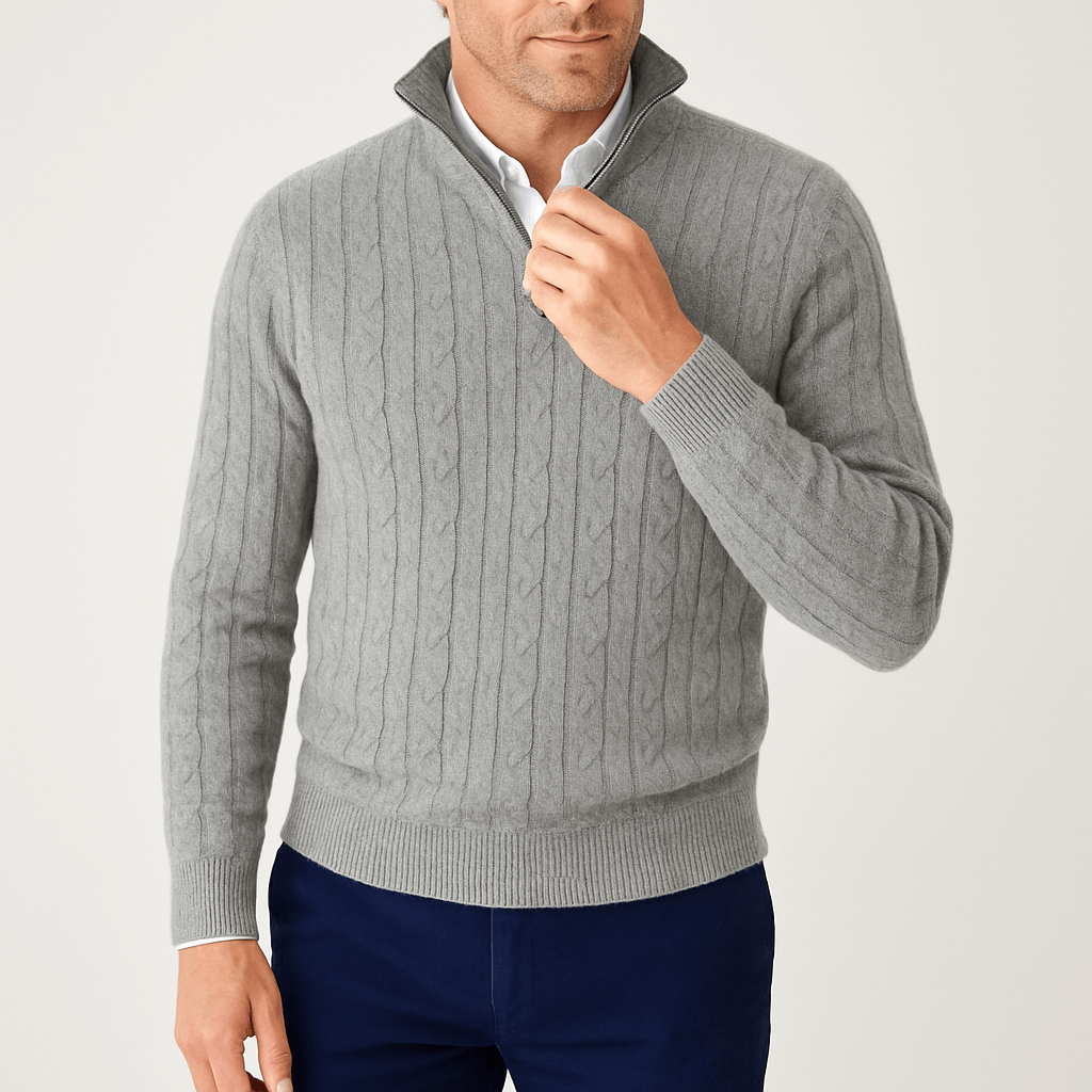 Men’s Cable Knit Turtleneck Pullover