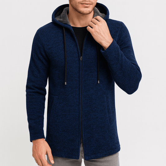Men’s Long Hooded Cardigan Sweater