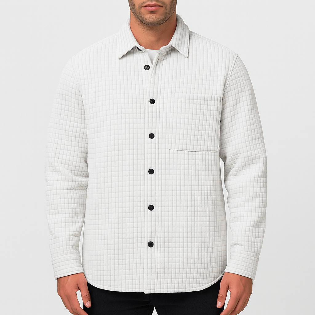 Men’s Checkered Textured Casual Cardigan