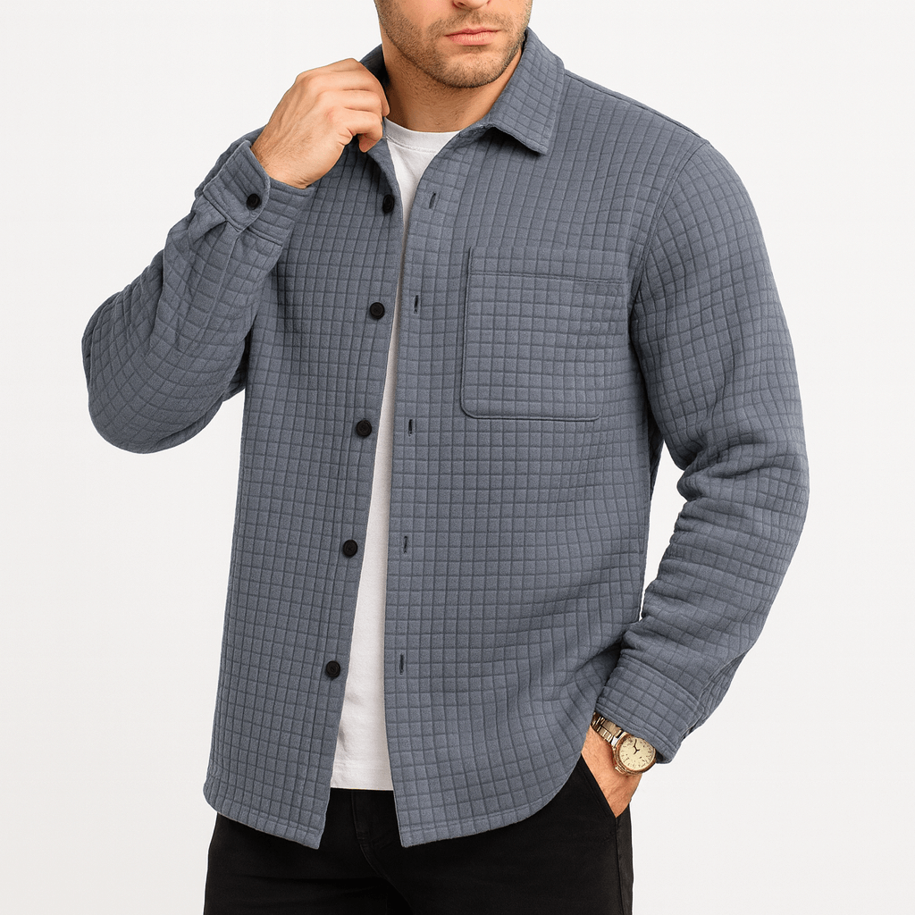 Men’s Checkered Textured Casual Cardigan