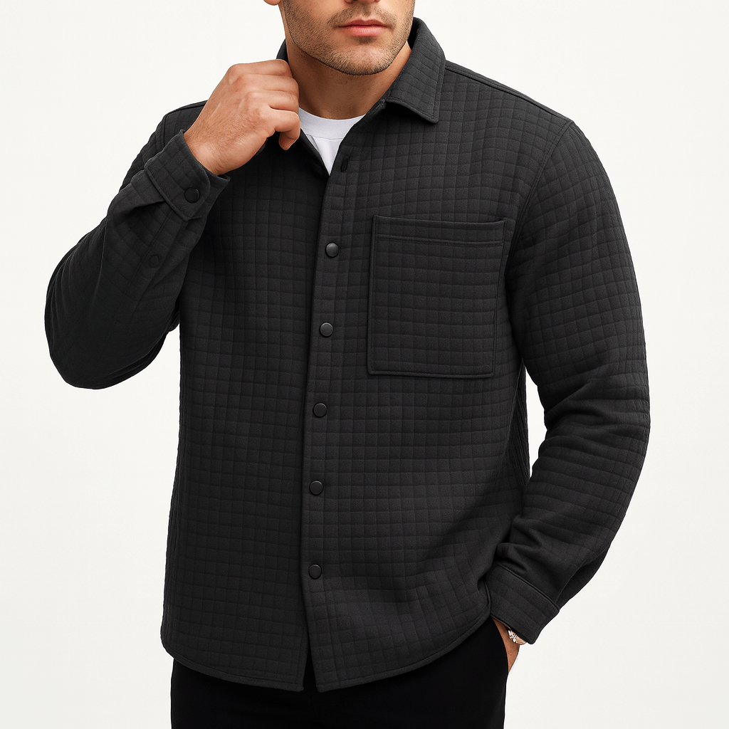 Men’s Checkered Textured Casual Cardigan