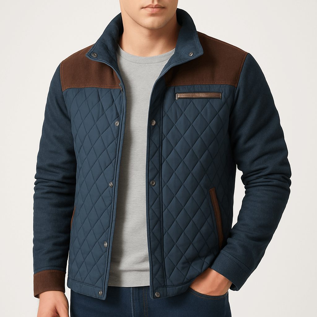 Men’s Snap-Front Quilted Knit Jacket